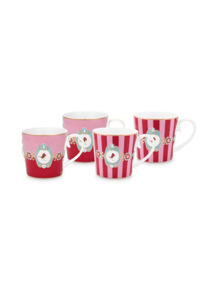 1258 1 sada 4 hrnky velke love birds red pink 250ml