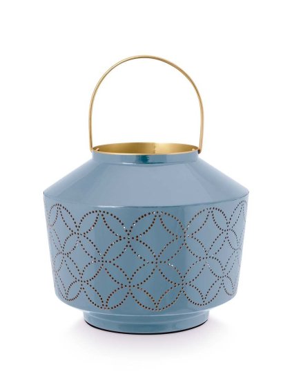 1675 1 lucerna smaltovana light blue 22cm