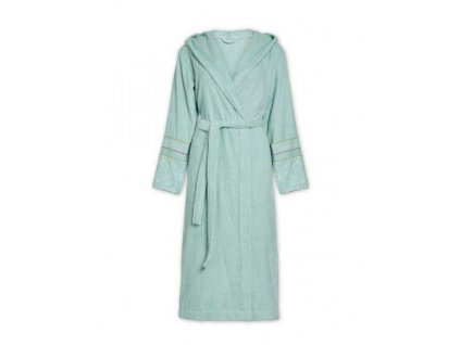 soft zellige blue bathrobe front pf