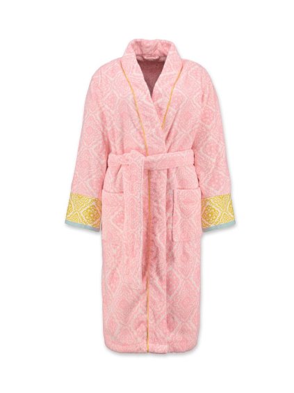 Župan jacquard check pink