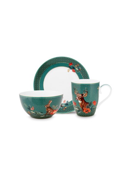 3019 snidanova sada winter wonderland zelena sada 3ks