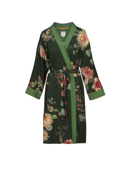 Naomi kimono Tokyo Bouquet tmavě zelená (Velikost XL)