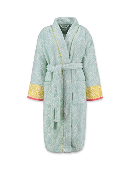 jacquard check lightblue bathrobe pf