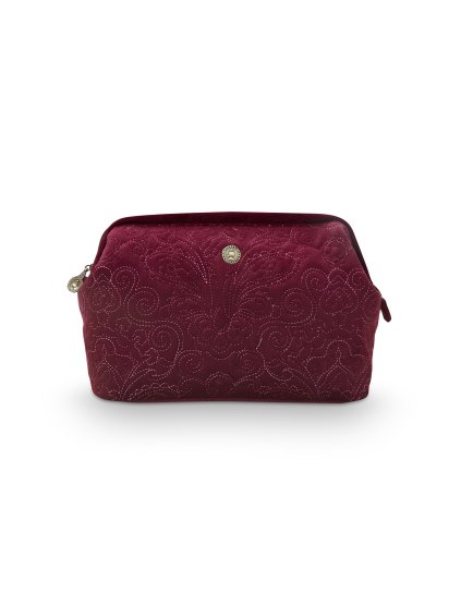 3130 kosmeticka taska extra velka velvet quilted bordo 30 x 20 x 14cm