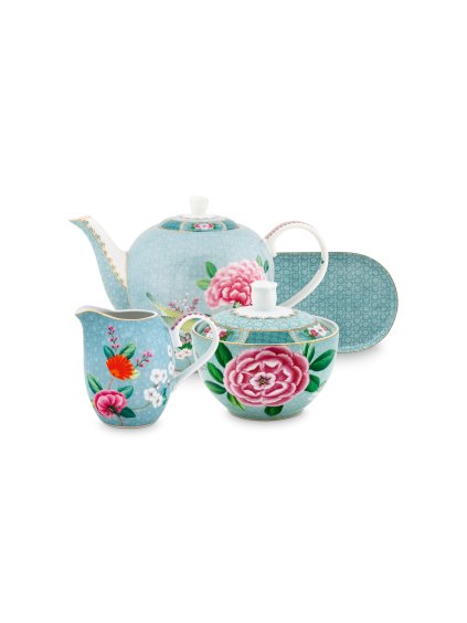 3208 cajova sada blushing birds modra sada 4ks