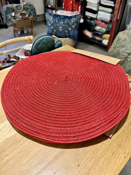 Prostírání kulaté 38 cm červené sada 2 ks (Barva Zelená)