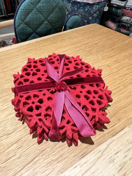 Podtácky plstěné červené průměr 10 cm