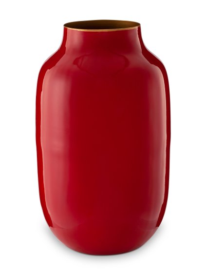 3991 vaza metal oval cervena 14cm