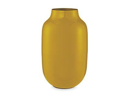 1696 1 vaza metal oval yellow 30cm