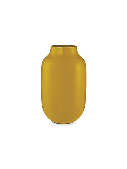 1696 1 vaza metal oval yellow 30cm