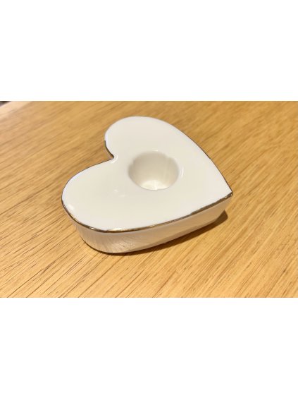 Svícen ve tvaru srdce porcelánové