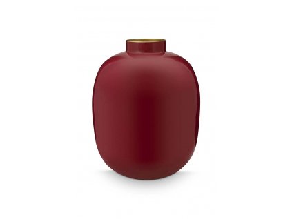 5205 vaza metal tmave cervena 32cm