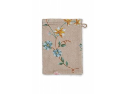 gen vyr 799 washandje les fleurs khaki 16x22 cm