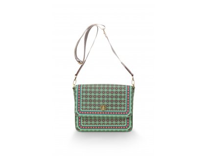 5574 kabelka cross body s klopou clover mala zelena 19 x 6 x 16cm