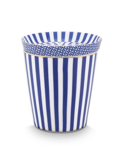 5652 2 hrnek bez ouska a talirek royal stripes modra sada 2ks