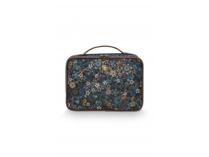 Kosmetická taška kufřík velká Tutti i Fiori modrá  27 x 19 x 10cm