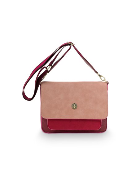 6865 kabelka cross body s klopou fenna stredni cervena 25 x 7 x 20cm