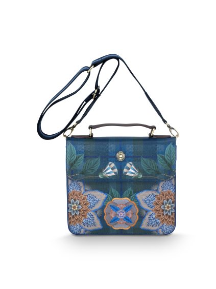 7843 kabelka cross body s klopou frances flores felices tmava modra 25 x 9 x 21 5cm