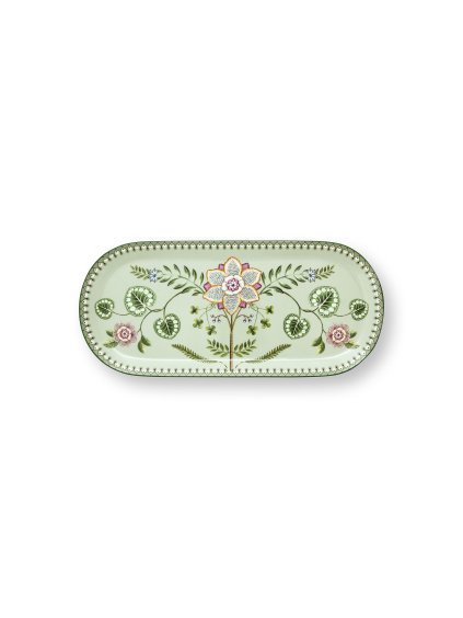 Dortový tác oválný Lily & Lotus světle zelená 33.3 x 15.5cm