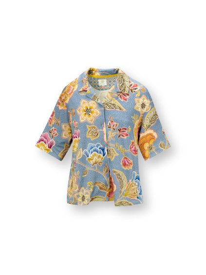 Flora top na knoflíky Matata modrá (Barva modrá, Velikost L)