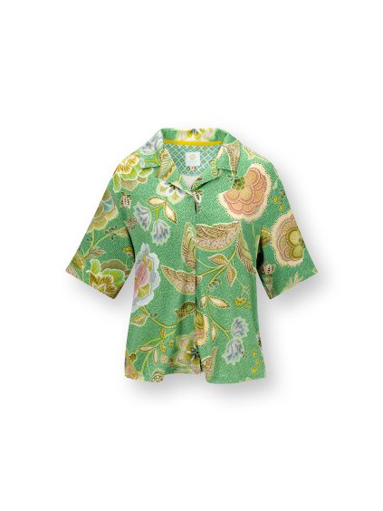 Flora top na knoflíky Matata zelená (Barva zelená, Velikost L)