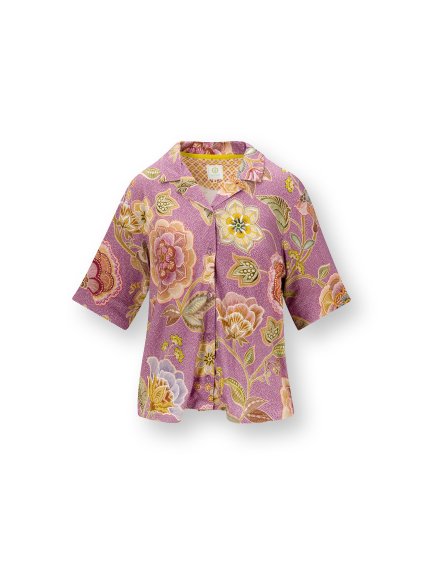 Flora top na knoflíky Matata lila