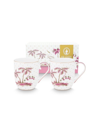 9058 5 hrnek maly jolie dots gold ruzova 145ml sada 2ks