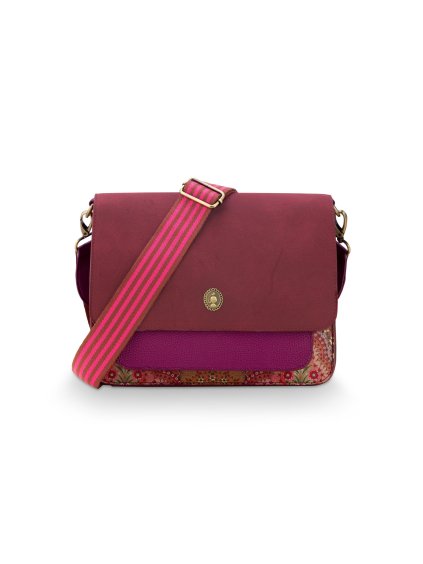 Kabelka Cross Body s klopou Fenna Jabali střední červená 25 x 7 x 20cm