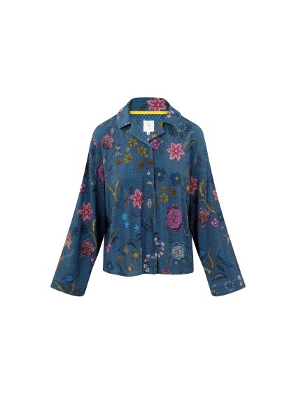 Faye top na knoflíky  Coco Flower Modrá (Barva modrá, Velikost XL)