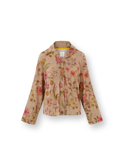 Faye top na knoflíky  Coco Flower Písková (Barva písková, Velikost XL)