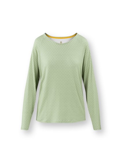 Tina top dlouhý rukáv Thousand Leaves světlá zelená (Velikost L)