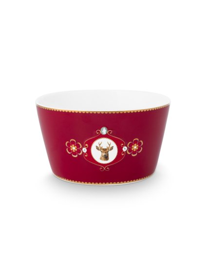 9720 2 miska love birds medallion jelen tmava cervena 15cm