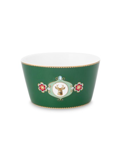 9723 1 miska love birds medallion jelen tmave zelena 15cm