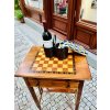 9681 9 sachovnicovy stolek secesni intarzovany