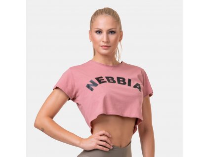Dámské tričko Crop Top Fit&Sporty Old Rose - NEBBIA