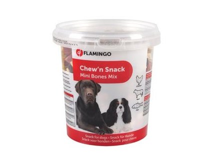 Flamingo Pamlsky mini mix tvar kost pro psy 500g