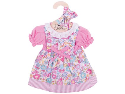 Bigjigs Toys Růžové květinové šaty pro panenku 38 cm