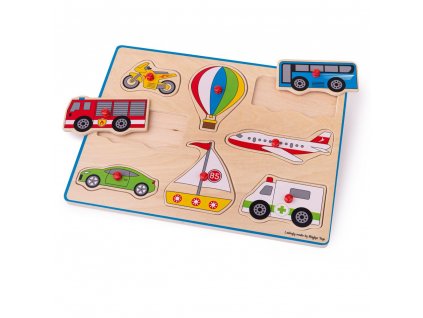 Bigjigs Toys Vkládací puzzle dopravní prostředky