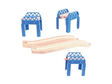 Bigjigs Rail Dřevěné koleje set mostní konstrukce