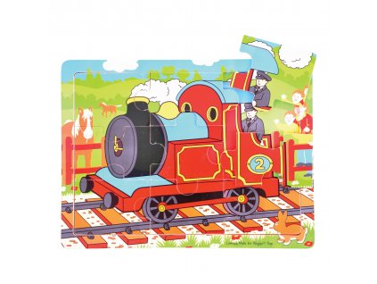 Bigjigs Toys Dřevěné puzzle vlak 9 dílků