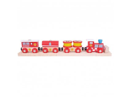 Bigjigs Rail Hasičský vlak + 3 koleje