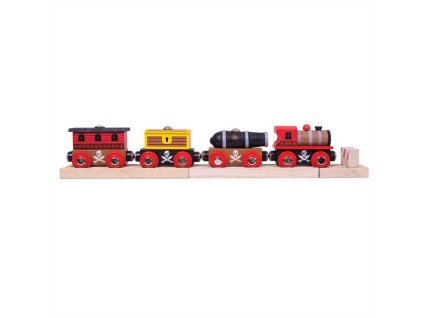 Bigjigs Rail Pirátský vlak + 3 koleje