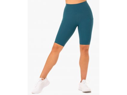 Dámské biker šortky s kapsami Reset High Waisted Teal - Ryderwear