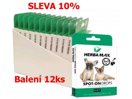 Herba Max Spot-on Dog & Cat repelentní kapky 5 x1 ml (12 ks) SLEVA 10 %