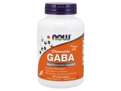 GABA žvýkací tablety s pomerančovou příchutí - NOW Foods