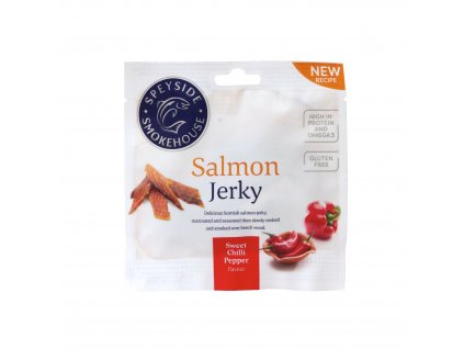 Speyside Salmon (losos) Jerky Sweet Chilli 360g - display