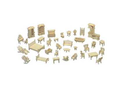 Woodcraft Dřevěné 3D puzzle Set nábytku