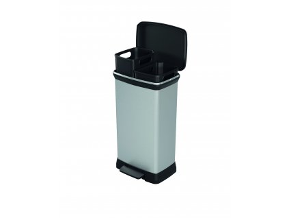 Curver Deco Bin Odpadkovy kos 23l 23l stribrna cerna 0301202309491064549