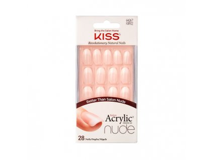 KISS Akrylové nehty - francouzká manikúra pro přirozený vzhled Salon Acrylic French Nude 64267 28 ks