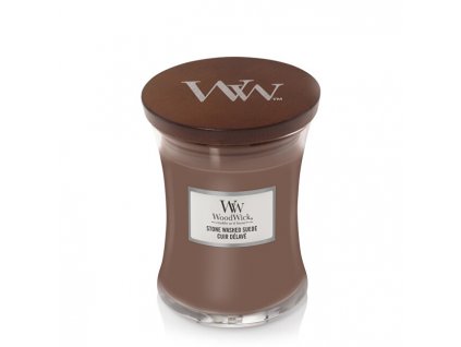 WoodWick Vonná svíčka váza střední Stone Washed Suede 275 g